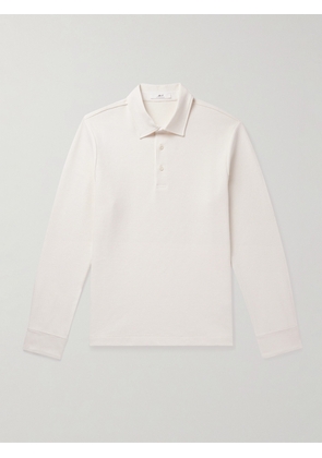 Mr P. - Waffle-Knit Cotton-Blend Polo Shirt - Men - White - XS