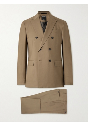 Zegna - Double-Breasted Trofeo™ Wool-Twill Suit - Men - Brown - IT 46