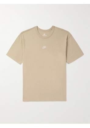 Nike - Sportswear Premium Essentials Logo-Embroidered Cotton-Jersey T-Shirt - Men - Neutrals - XS