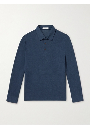 Mr P. - Ribbed Cotton-Blend Polo Shirt - Men - Blue - XS