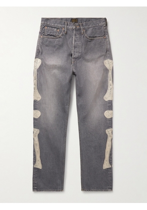 KAPITAL - Slim-Fit Embroidered Denim Jeans - Men - Black - UK/US 30