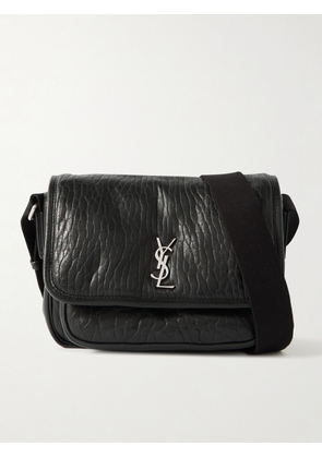 SAINT LAURENT - Niki Small Logo-Appliquéd Textured-Leather Messenger Bag - Men - Black