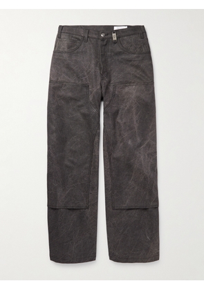Alexander McQueen - Wide-Leg Embellished Cotton-Canvas Trousers - Men - Gray - IT 48