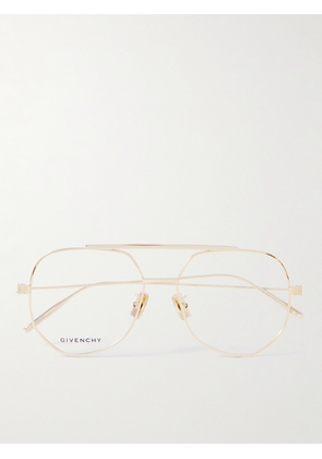 Givenchy - GV Speed Aviator-Style Gold-Tone Optical Glasses - Men - Gold