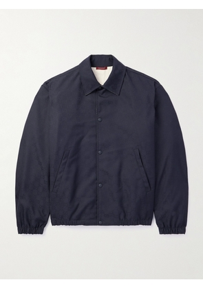 Gucci - Reversible Logo-Jacquard Cotton Bomber Jacket - Men - Blue - IT 48