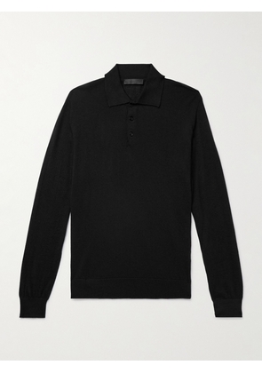 Saman Amel - Elo Slim-Fit Cashmere and Silk-Blend Polo Shirt - Men - Black - IT 48
