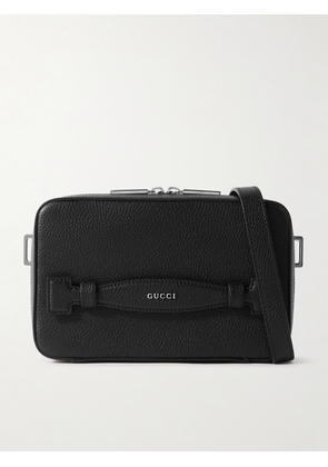 Gucci - Mini Full Grain-Leather Messenger Bag - Men - Black