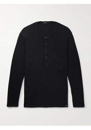TOM FORD - Stretch-Cotton Jersey Henley Pyjama T-Shirt - Men - Black - S