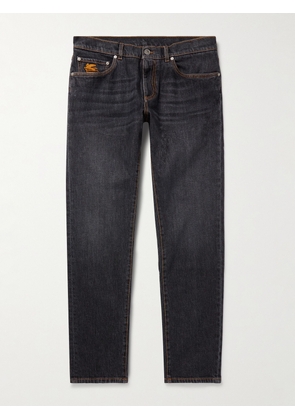 Etro - Slim-Fit Straight-Leg Logo-Embroidered Jeans - Men - Blue - UK/US 32