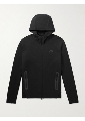 Nike - Logo-Print Cotton-Blend Tech Fleece Zip-Up Hoodie - Men - Black - M