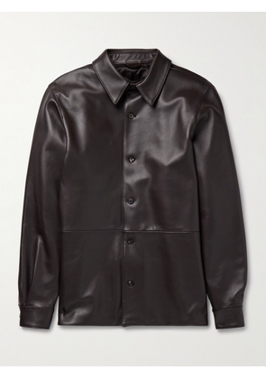 Saman Amel - Leather Shirt Jacket - Men - Brown - IT 46