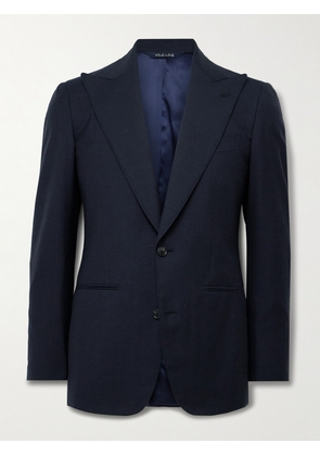 Saman Amel - Slim-Fit Wool, Linen and Silk-Blend Suit Jacket - Men - Blue - IT 48
