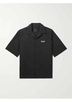 Givenchy - Givenchy 1952 Camp-Collar Embroidered Cotton-Poplin Shirt - Men - Black - EU 38