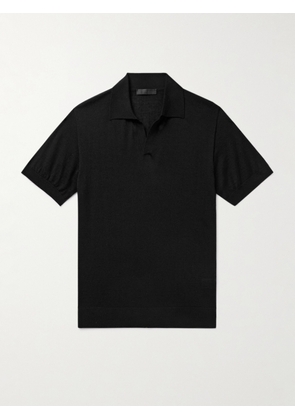 Saman Amel - Capell Slim-Fit Cashmere and Silk-Blend Polo Shirt - Men - Black - IT 48