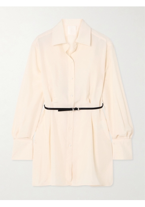 Givenchy - Voyou Belted Satin-trimmed Silk Shirt - White - FR34,FR36,FR38,FR40,FR42,FR44