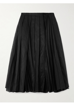 Jil Sander - Pleated Cotton-organza Midi Skirt - Black - FR34,FR36,FR38,FR40,FR42,FR44