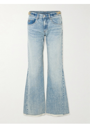 Stella McCartney - Frayed Embellished Flared Jeans - Blue - 25,26,27,28,29,30,31