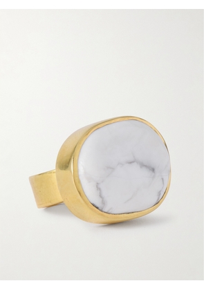 TOHUM - Gold-tone Magnesite Ring - White - 6,7,7 1/2