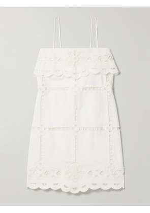 Isabel Marant - Parvedy Broderie Anglaise Cotton-poplin Mini Dress - White - FR34,FR36,FR38,FR40