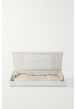 Slip - Bride Embroidered Faux Pearl-embellished Printed Silk Eye Mask - White - One size