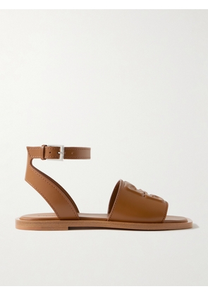 Givenchy - 4g Liquid Logo-embossed Leather Sandals - Brown - IT35,IT36,IT36.5,IT37,IT37.5,IT38,IT38.5,IT39,IT39.5,IT40,IT41