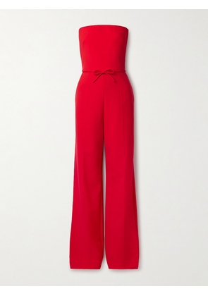 Valentino Garavani - Strapless Bow-detailed Wool Jumpsuit - Red - IT36,IT38,IT40,IT42,IT44,IT46