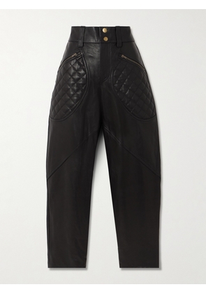 Isabel Marant - Catarina Paneled Leather Tapered Pants - Black - FR34,FR36,FR38,FR40,FR42