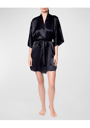 Solid Silk Short Robe