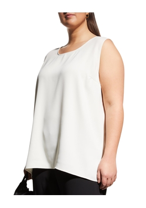 Plus Size Crepe Suzette Longer Tank with Side Slits