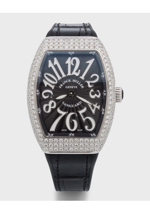 Stainless Steel Lady Vanguard Diamond Watch with Black Alligator Strap