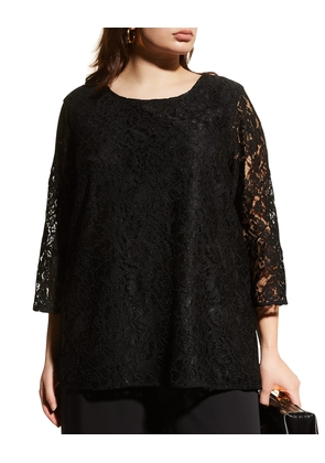 Plus Size Lined Flora Lace Tunic