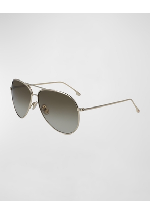 Aviator Hammered Metal Sunglasses