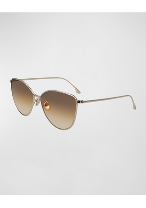 Hammered Metal Cat-Eye Sunglasses