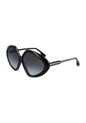 Geometric Oval Chevron Acetate Sunglasses