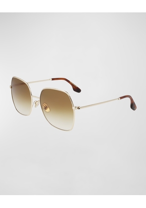 Oversized Square Hammered Metal Sunglasses