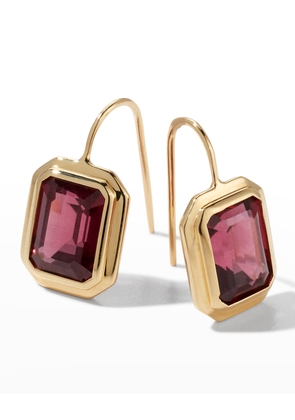 18K Manhattan Garnet Hook Earrings