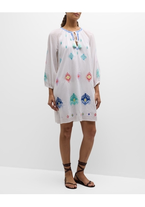 Watercolor Ikat Split-Neck Tunic