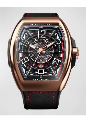 Limited Edition Rose Gold Auberlen Skeleton Auto Watch with Leather Strap