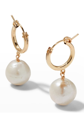 Small Baroque Pearl Huggie Earrings