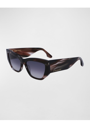 Sculptural Boxy Acetate Cat-Eye Sunglasses