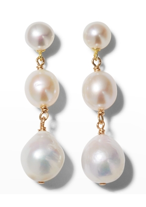 Triple Pearl Post Earrings