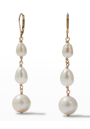 Triple Pearl Lever Back Earrings