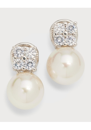 Selene Cubic Zirconia Quad and Pearl Omega Earrings