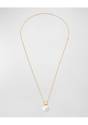 Aura Pearl Slider Necklace, Gold