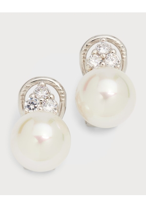 Selene Cubic Zirconia Trio and Pearl Omega Earrings