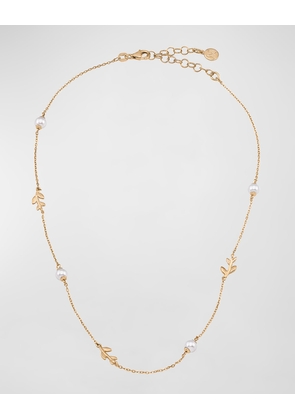 Juliette Pearl and Leaf Station Necklace