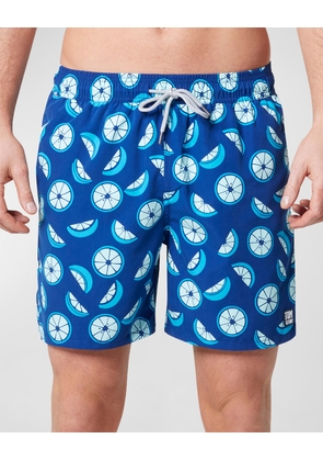 Men's Citrus-Print Swim Trunks