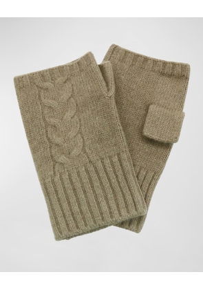 Men's Cable-Knit Fingerless Gloves