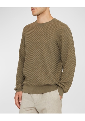 Men's Basketweave Crew Sweater