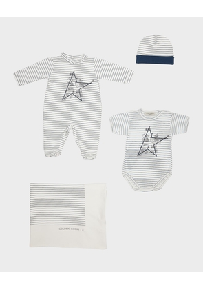 Boy's Stripes And Doodles Baby Gift Set, Size Newborn-9M